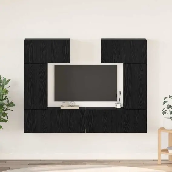 Ostatnia szansa Zestaw szafek RTV 6 pcs Czarny dąb 80 x 30 x 30 cm Lumarko! - Hurtownia wielobranżowa Lumarko